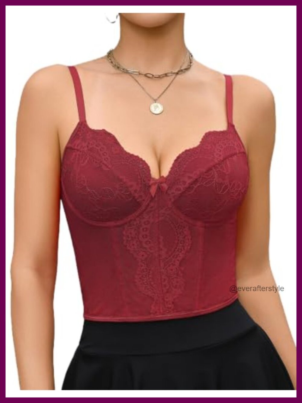 Lace Corset Top V-Neck Bustier Lingerie Clubwear Date Night